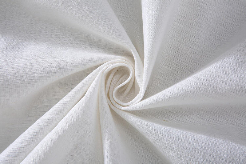 Vintage Stand Collar Linen Shirt - Mid Sleeve