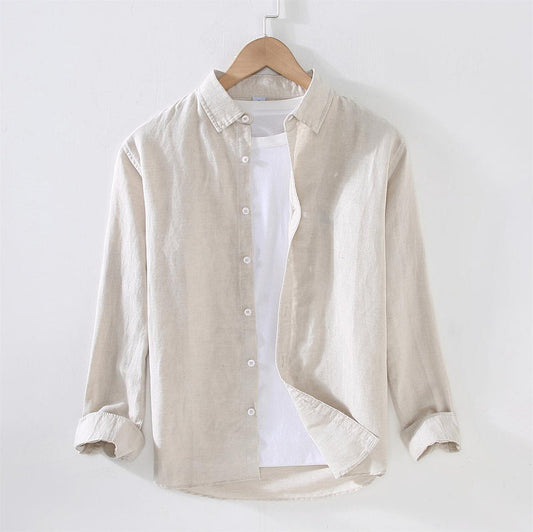 Long Sleeve Cotton Linen Casual Shirt