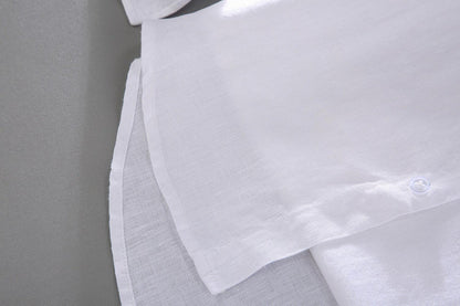 Vintage Linen Long Sleeve Stand Collar Shirt